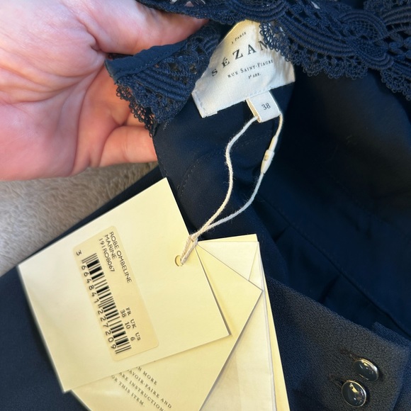 NWT SEZANE Ombeline dress, sz 38, french navy. Very elegant, very french! - Picture 8 of 8
